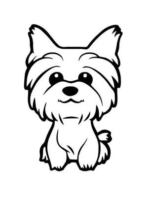 Página para Colorir Pequeno Yorkshire Terrier