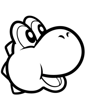 Página para Colorir Rosto do Yoshi
