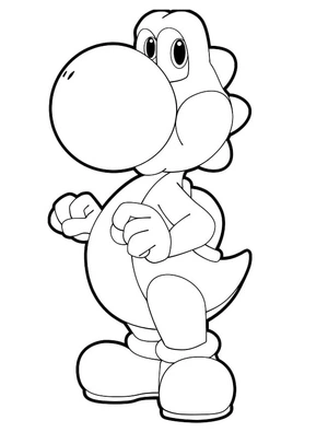Página para Colorir Yoshi, o Dragão Amigável