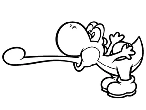 Página para Colorir Yoshi com a Língua de Fora
