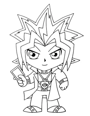 Página para Colorir Yugi Muto Chibi