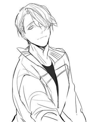Página para Colorir Garoto de anime de Yuri on Ice