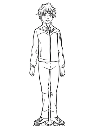 Página para Colorir Ji Guang Hong de Yuri on Ice