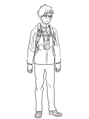 Página para Colorir Yuuri Katsuki do anime "Yuri on Ice"