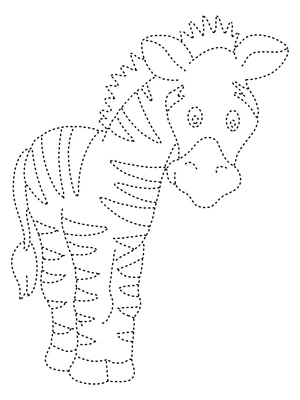 Página para Colorir Rastreamento Gratuito de Zebra