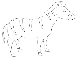 Página para Colorir Página Simples de Traçado de Zebra