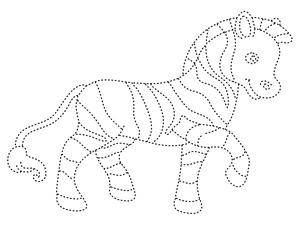 Página para Colorir Página para Colorir de Zebra Adorável e Rastreável
