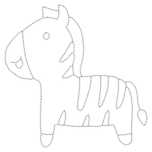 Página para Colorir Página de Traçado de Zebra com Design Adorável