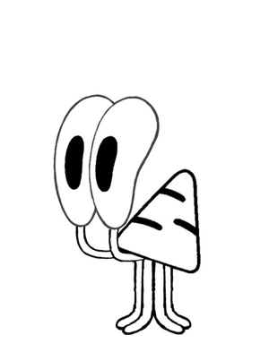 Burnie em pose curiosa, fácil Zig e Sharko coloring page, free printable