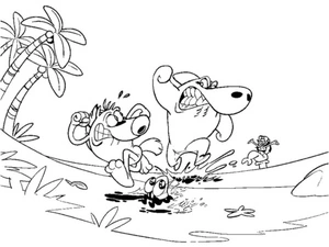 Zig e Sharko correndo, medium Zig e Sharko coloring page, free printable