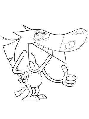 Zig dando um joinha, fácil Zig e Sharko coloring page, free printable