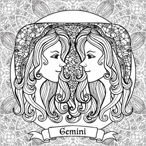 Página para Colorir do Signo de Gêmeos