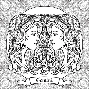 Página para Colorir Página para Colorir do Signo de Gêmeos