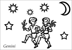 Página para Colorir do Signo Gêmeos