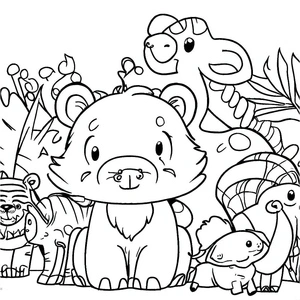Página para Colorir Zoológico Adorável