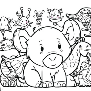 Página para Colorir Página para Colorir de Animais do Zoológico para Imprimir