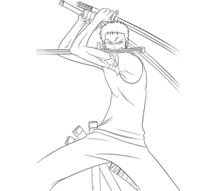 Página para Colorir Zoro Furioso