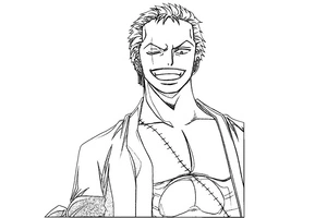 Página para Colorir Zoro Feliz