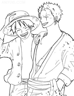 Luffy e Zoro Rindo Juntos