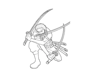 Página para Colorir Zoro Lutando
