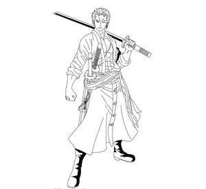 Página para Colorir Zoro o Sério